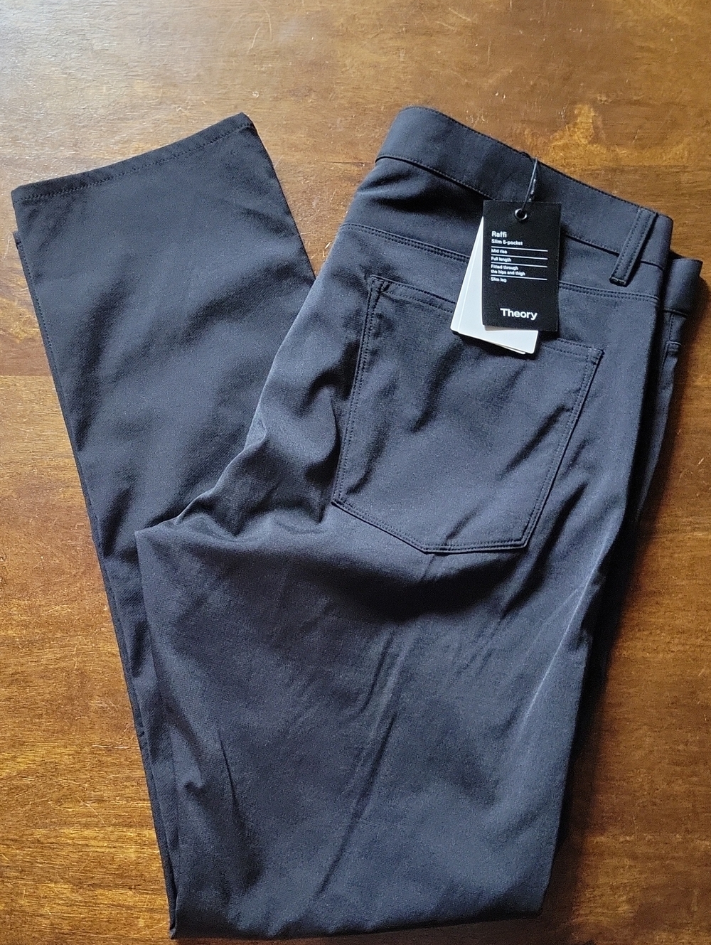NWT Theory Men's Raffi Slim Fit 5 Pocket Pant in Neoteric Twill Black 36 - Picture 8 of 8
